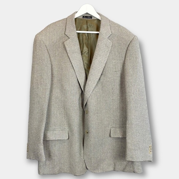 NWT Norm Thompson 100% Silk Blazer Sports Coat Tan Size 46R - Picture 1 of 9